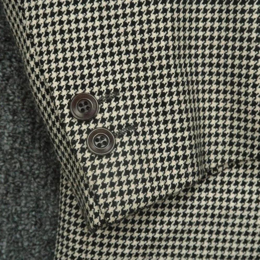 Canali Blazer Mens 40 Beige Proposta Houndstooth‎ Wool Silk Sport Coat Italy